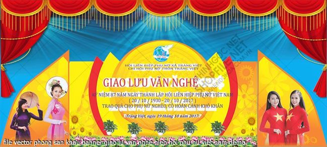 file vector phong san khau banner giao lu van nghe hiep hoi phu nu viet nam